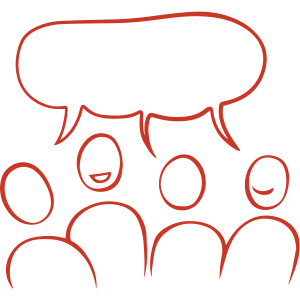 En grupp m&auml;nniskor som f&ouml;r dialog