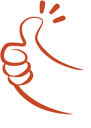 Illustration av en hand som g&ouml;r "tummen upp"
